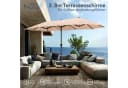 PHI VILLA Balkonschirm Beige Kurbel UV-Schutz 2x3,8m Bild 1
