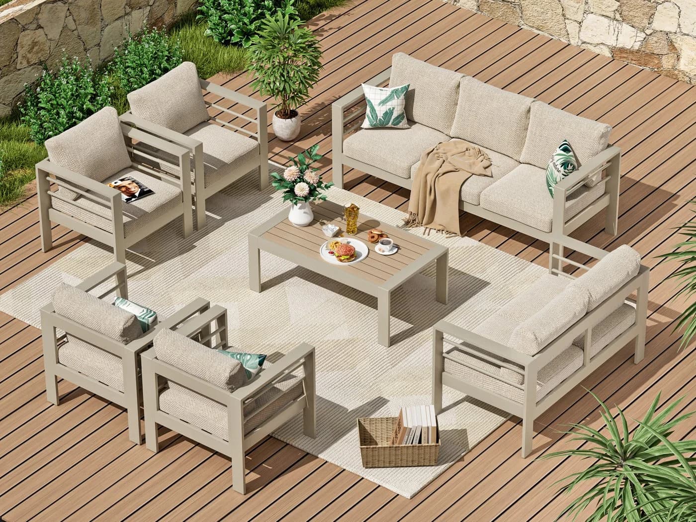 MeXo Gartenlounge-Set 8-10 Personen Aluminium Outdoor - Bild 2