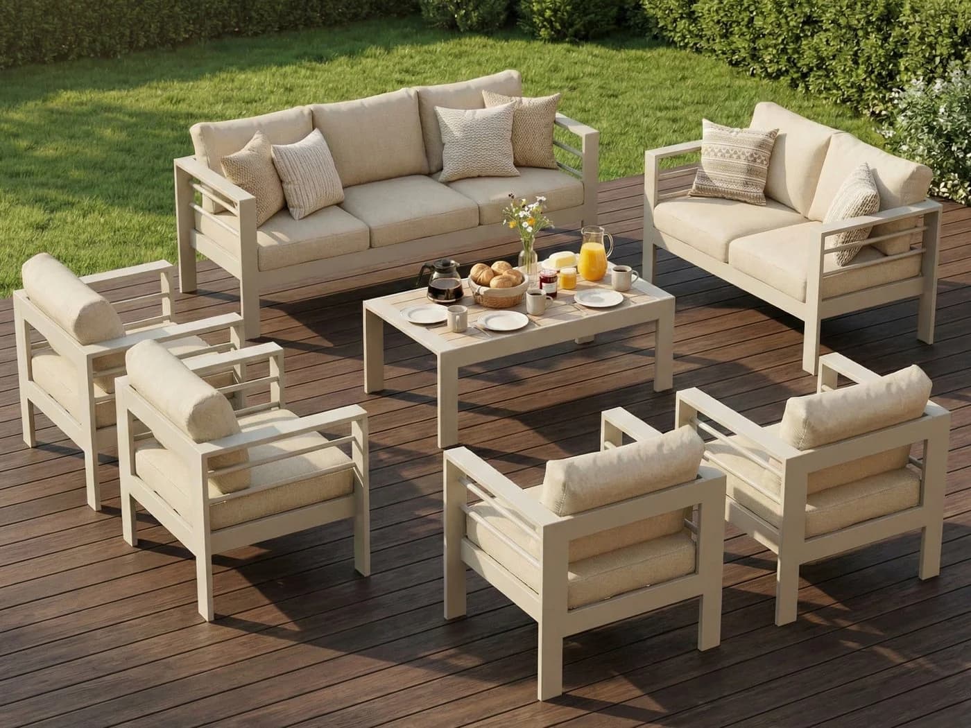 MeXo Gartenlounge-Set 8-10 Personen Aluminium Outdoor - Bild 4