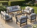 MeXo Gartenlounge-Set XXL Aluminium Outdoor 6-tlg. WPC Bild 2