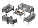 MeXo Gartenlounge-Set XXL Aluminium Outdoor 6-tlg. WPC Bild 3