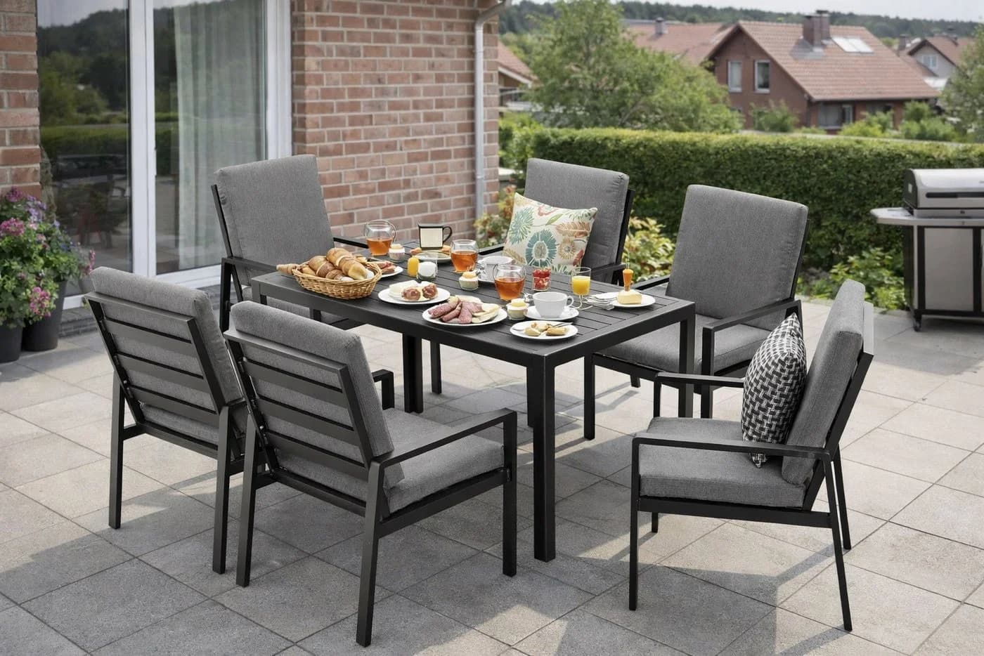 MeXo Gartenlounge-Set 7-tlg. Aluminium Polywood - Bild 2