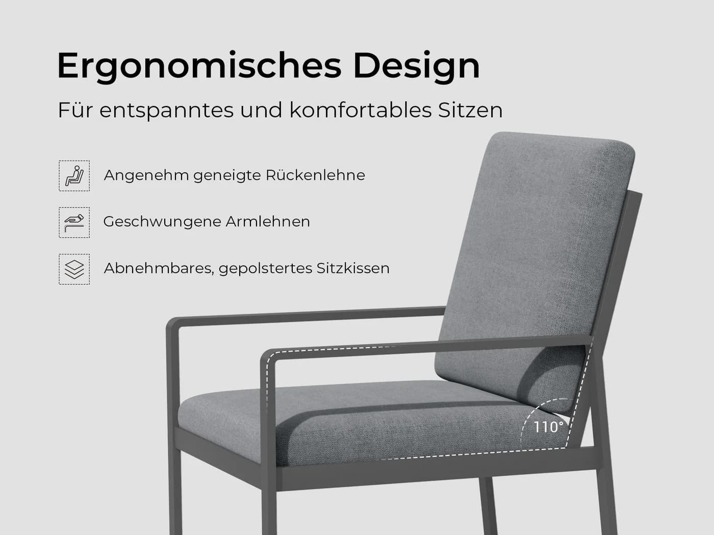 MeXo Gartenlounge-Set 7-tlg. Aluminium Polywood - Bild 5
