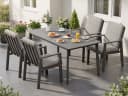 MeXo Gartenlounge-Set Aluminium Gartenmöbel 5-tlg. Beige/Grau Bild 2