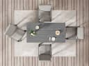 MeXo Gartenlounge-Set Aluminium Gartenmöbel 5-tlg. Beige/Grau Bild 3