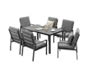 MeXo Gartenlounge-Set 6-tlg. mit Esstisch Grau Aluminium Bild 1