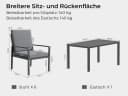 MeXo Gartenlounge-Set 6-tlg. mit Esstisch Grau Aluminium Bild 5