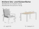 MeXo Gartenlounge-Set 6-tlg. mit Esstisch Aluminium Weiß Bild 5