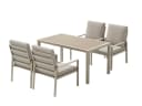 MeXo Gartenlounge-Set 5-tlg. Aluminium Beige mit Esstisch Bild 1