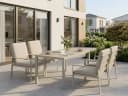 MeXo Gartenlounge-Set 5-tlg. Aluminium Beige mit Esstisch Bild 2