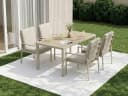 MeXo Gartenlounge-Set 5-tlg. Aluminium Beige mit Esstisch Bild 4