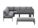 MeXo Gartenlounge-Set XXL 5-tlg. Aluminium Grau mit Kissen Bild 1