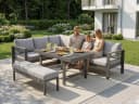 MeXo Gartenlounge-Set XXL 5-tlg. Aluminium Grau mit Kissen Bild 3
