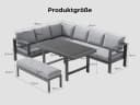MeXo Gartenlounge-Set XXL 5-tlg. Aluminium Grau mit Kissen Bild 4