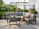MeXo Gartenlounge-Set XXL 5-tlg. Aluminium Grau mit Kissen Bild 5