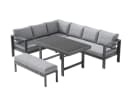 MeXo Gartenlounge-Set Aluminium Eck 5-tlg. Grau mit Kissen Bild 1
