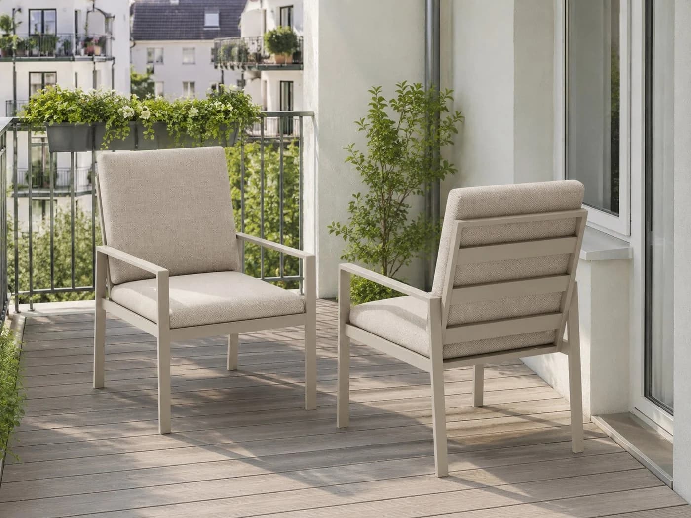 MeXo Gartenstuhl Aluminium mit Kissen wetterfest - Bild 2