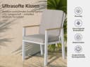 MeXo Gartenstuhl 6er Set Aluminium mit Kissen Beige Bild 1