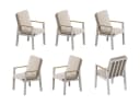 MeXo Gartenstuhl 6er Set Aluminium mit Kissen Beige Bild 2