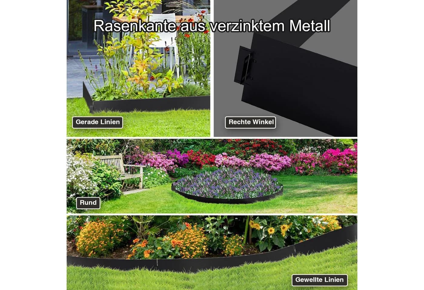 Clanmacy Rasenkante Beeteinfassung Metall Verzinkt - Bild 4