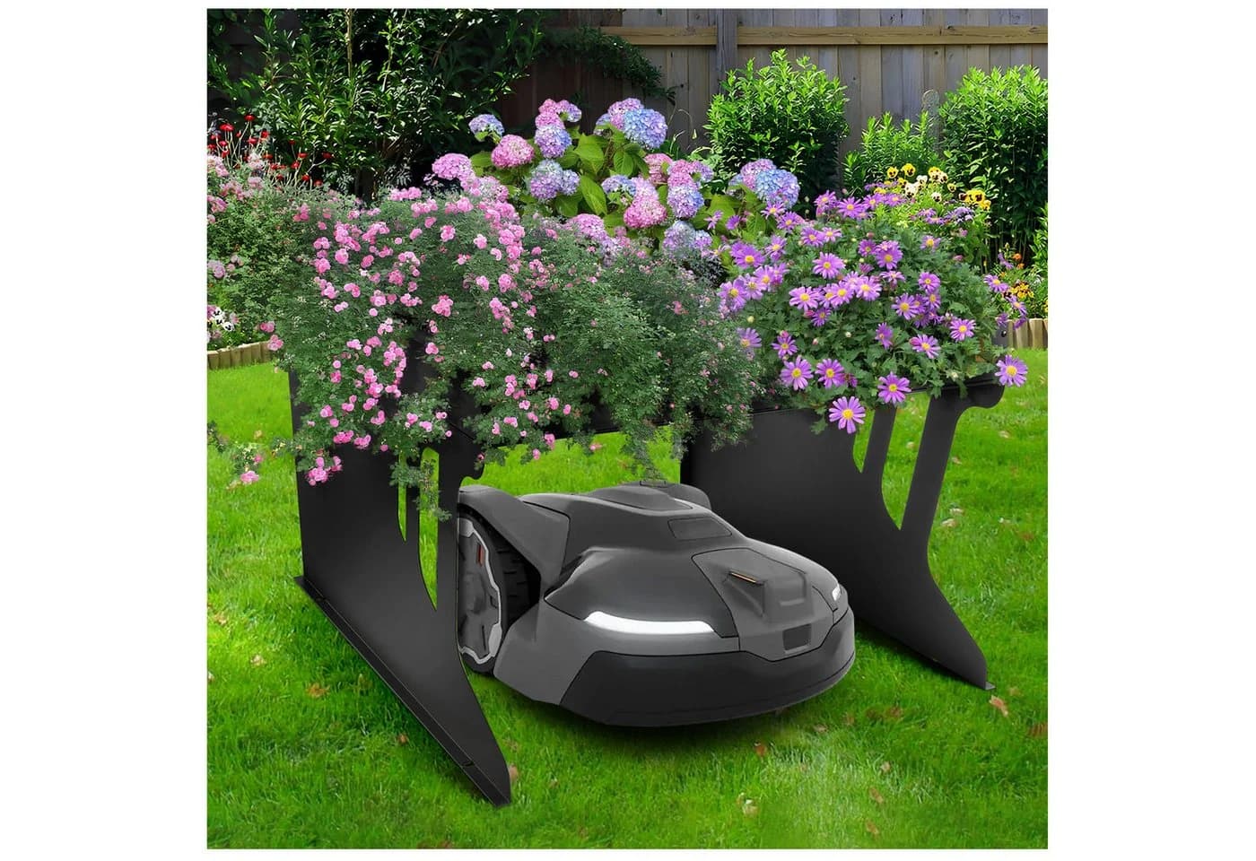 XERSEK Mähroboter-Garage Stahl Schwarz - Bild 2
