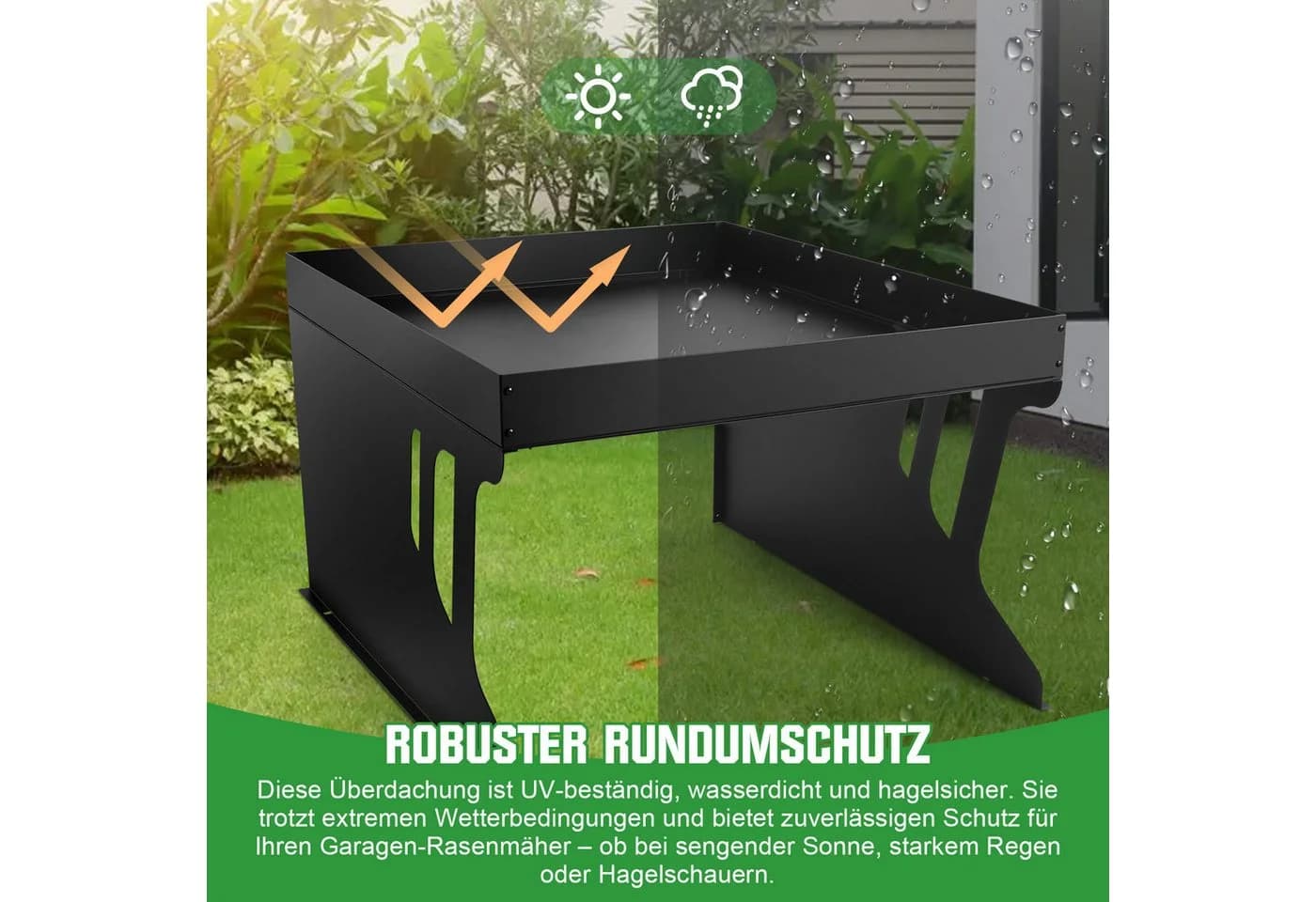 XERSEK Mähroboter-Garage Stahl Schwarz - Bild 5