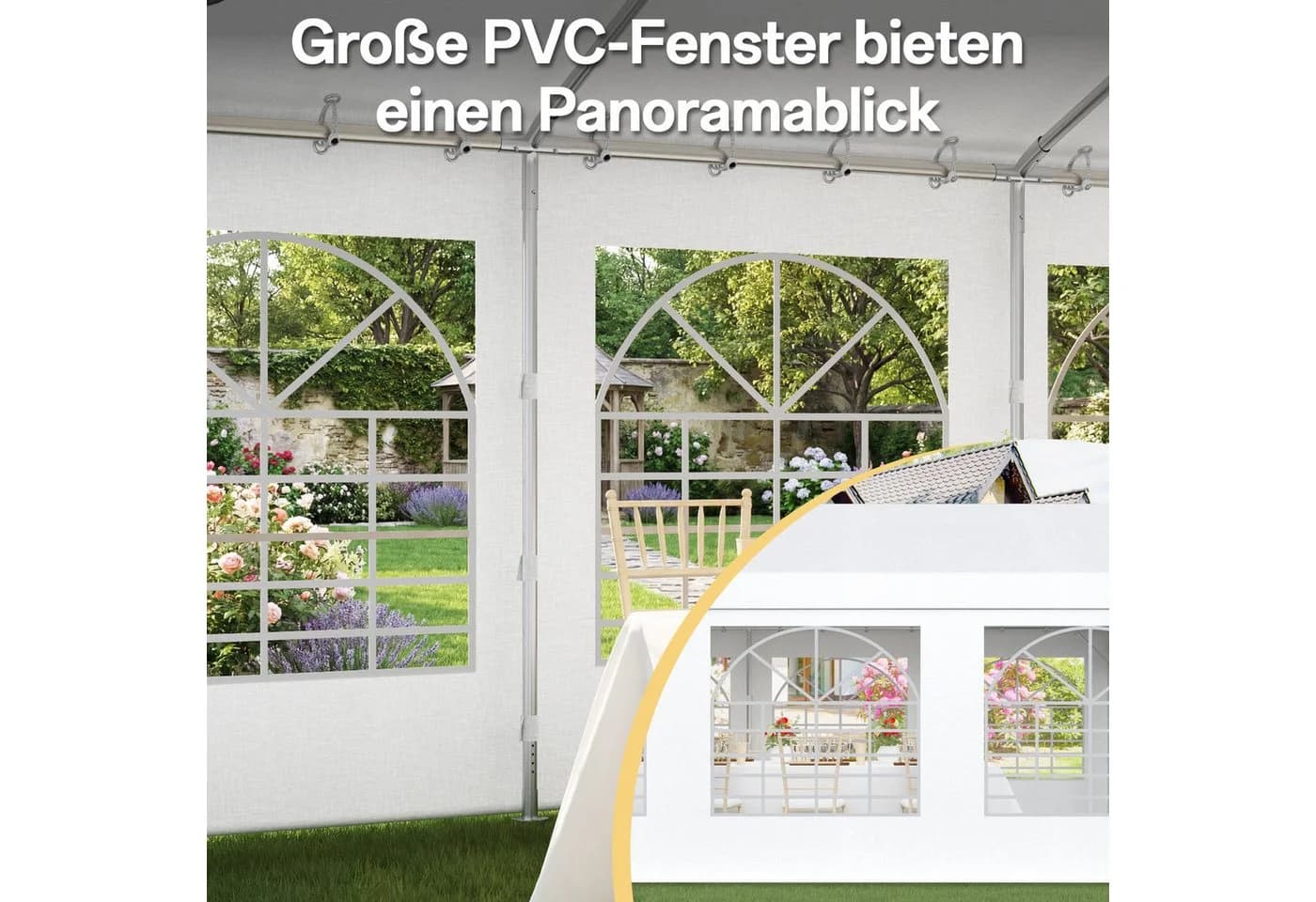 HOMALL Pavillon Partyzelt Weiß Stahlrahmen Wasserdicht - Bild 5