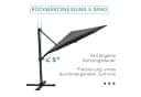HOMALL Sonnenschirm 270/330cm Grau 360° drehbar mit Ständer Bild 5