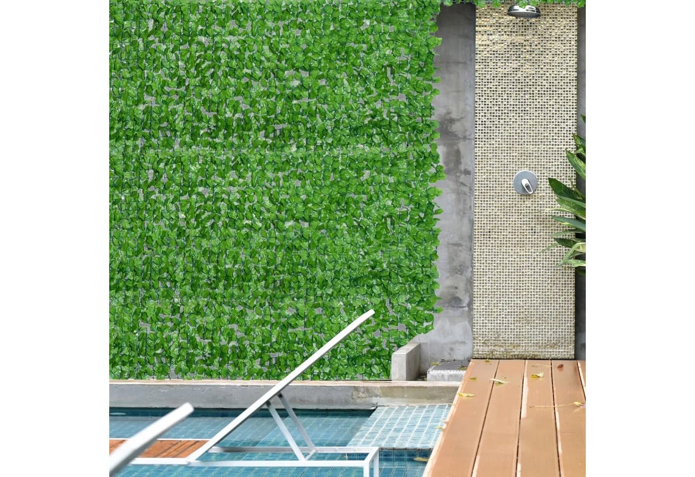 MC Star Balkonsichtschutz Sichtschutzhecke Künstliche Hecke 300x100cm Hellgrün - Bild 3