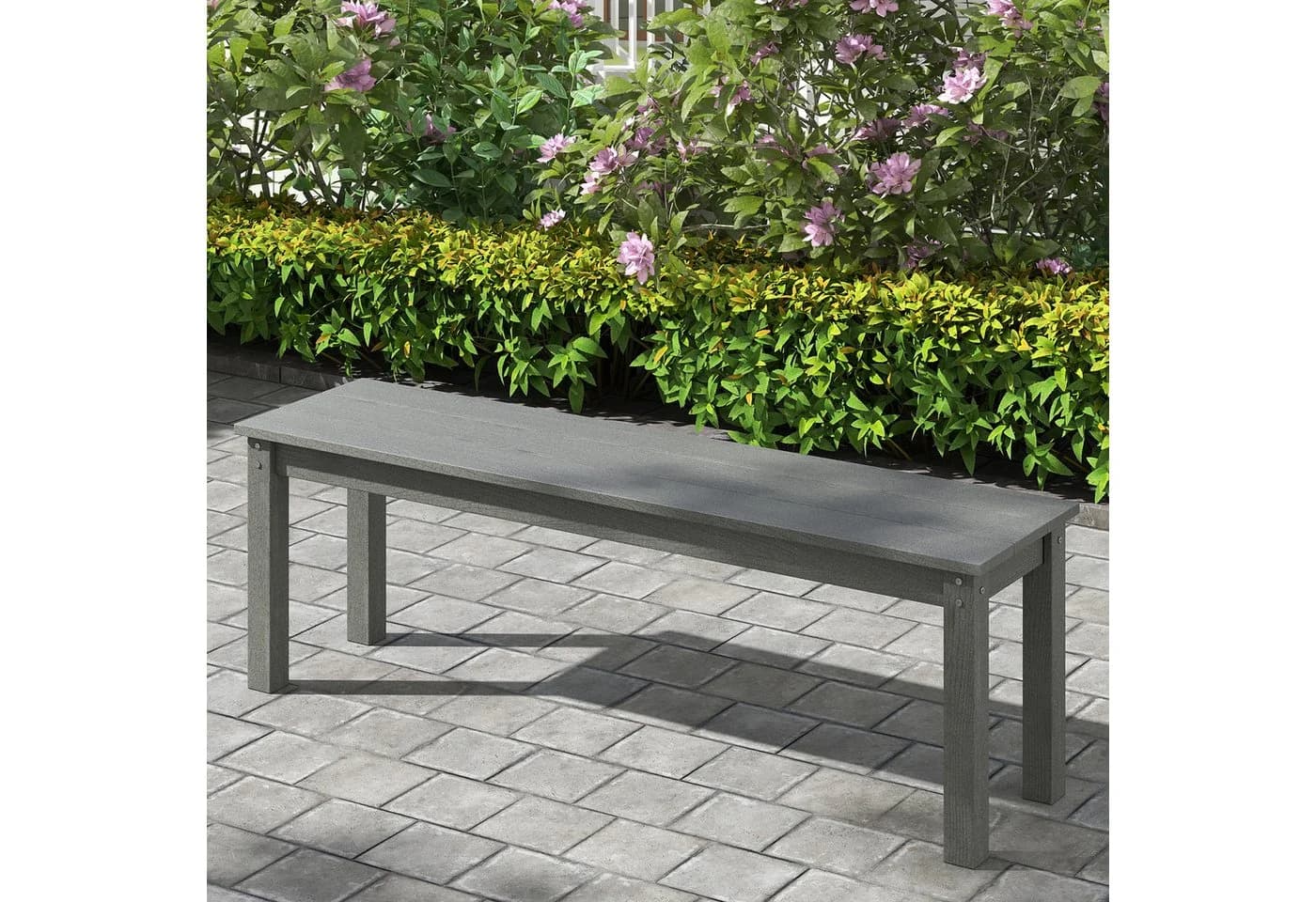 COSTWAY Gartenbank 140cm Grau HDPE wetterfest