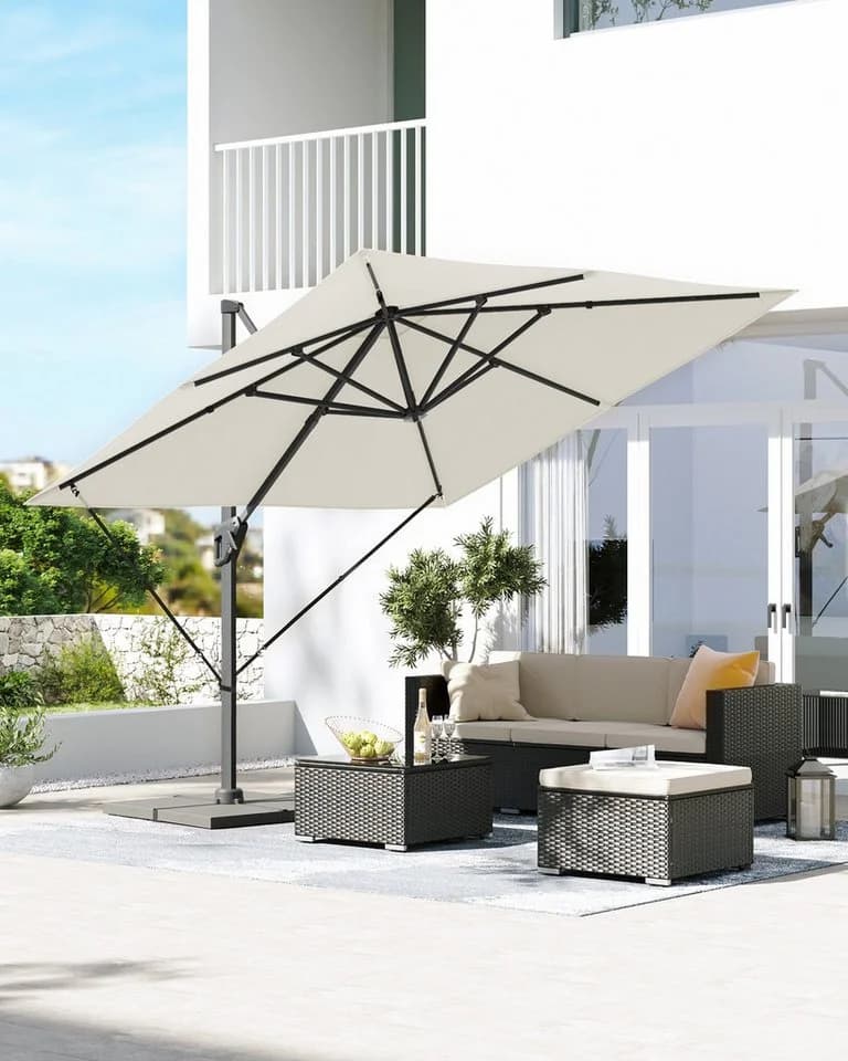 SONGMICS Sonnenschirm 290x290 cm UPF 50+ 360° drehbar