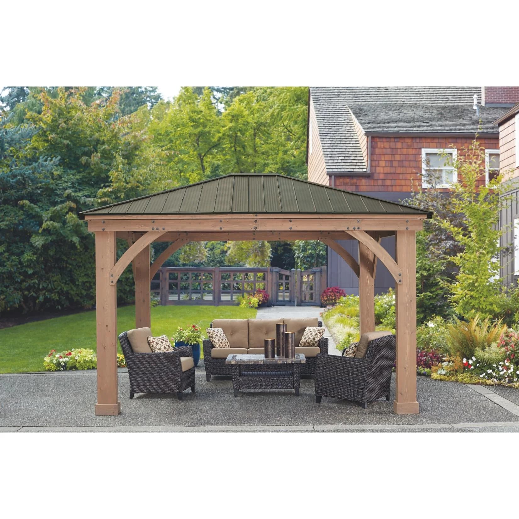 Holzpavillon WESTMANN Devon 12x14 Beige Massivholz