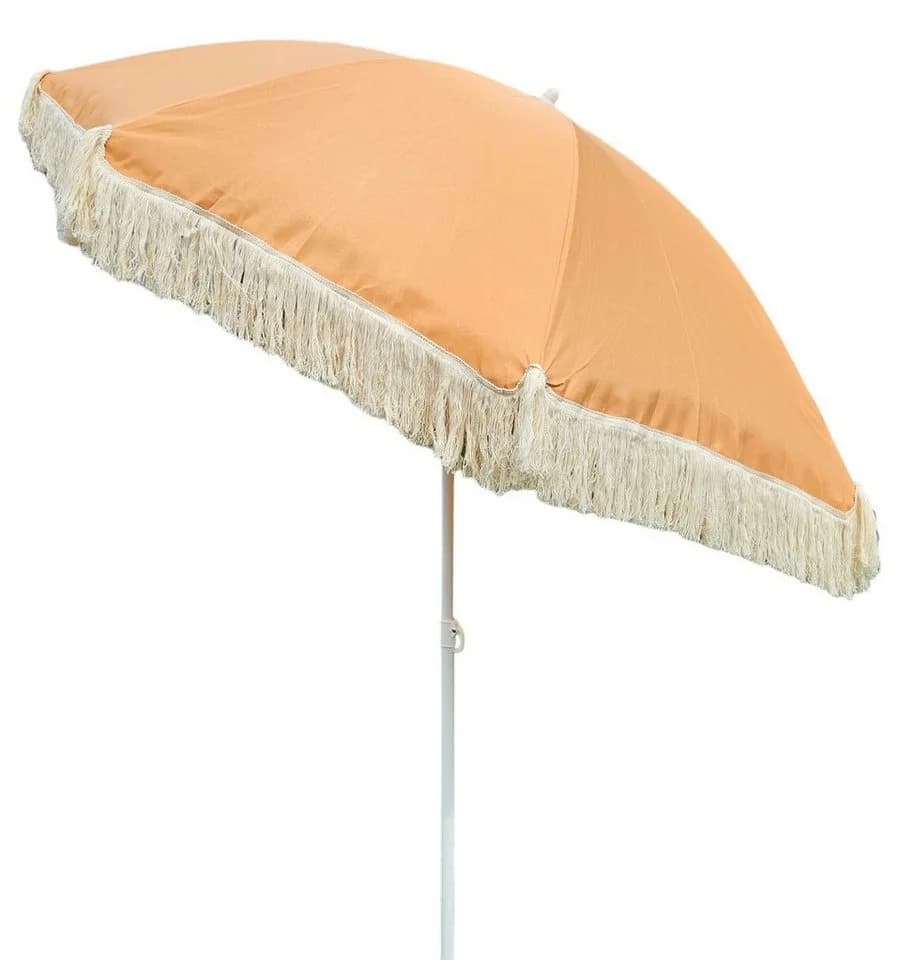 Meinposten Sonnenschirm Strandschirm UV-Schutz mit Fransen