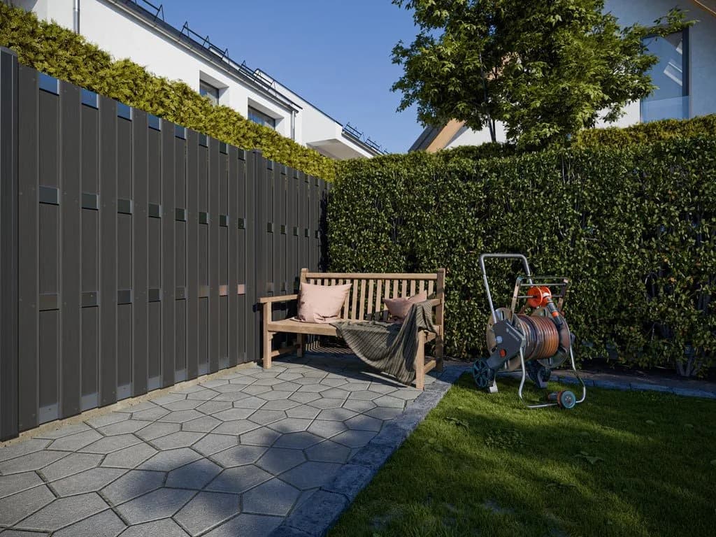 Outgarden WPC Sichtschutzzaun Anthrazit blickdicht DIY Bausatz