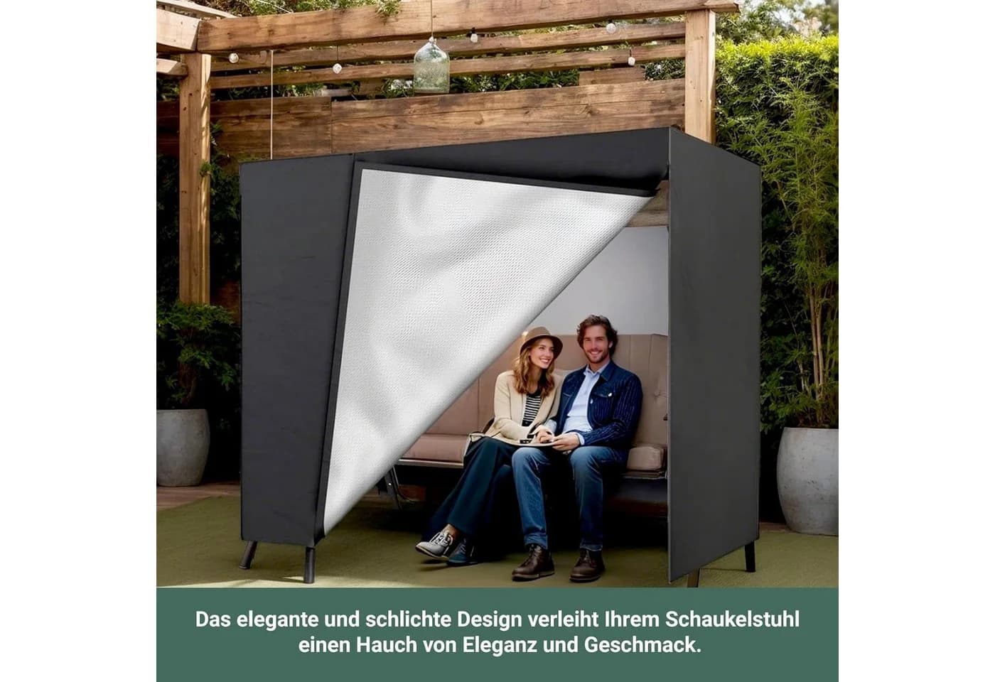 BlingBin Gartenmöbel-Schutzhülle Hollywoodschaukel 3 Sitzer Abdeckplane Wasserfest Winddicht UV Schutz