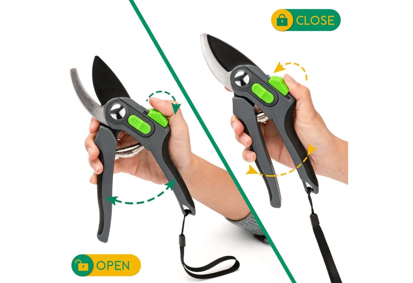 SURFOU Gartenschere & Schaufel Set Grün/Schwarz SK5-Legierung
