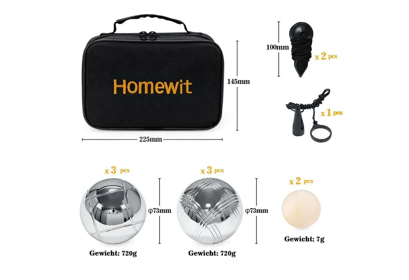 ElitVita Boule Set 6-St. Eisen verchromt
