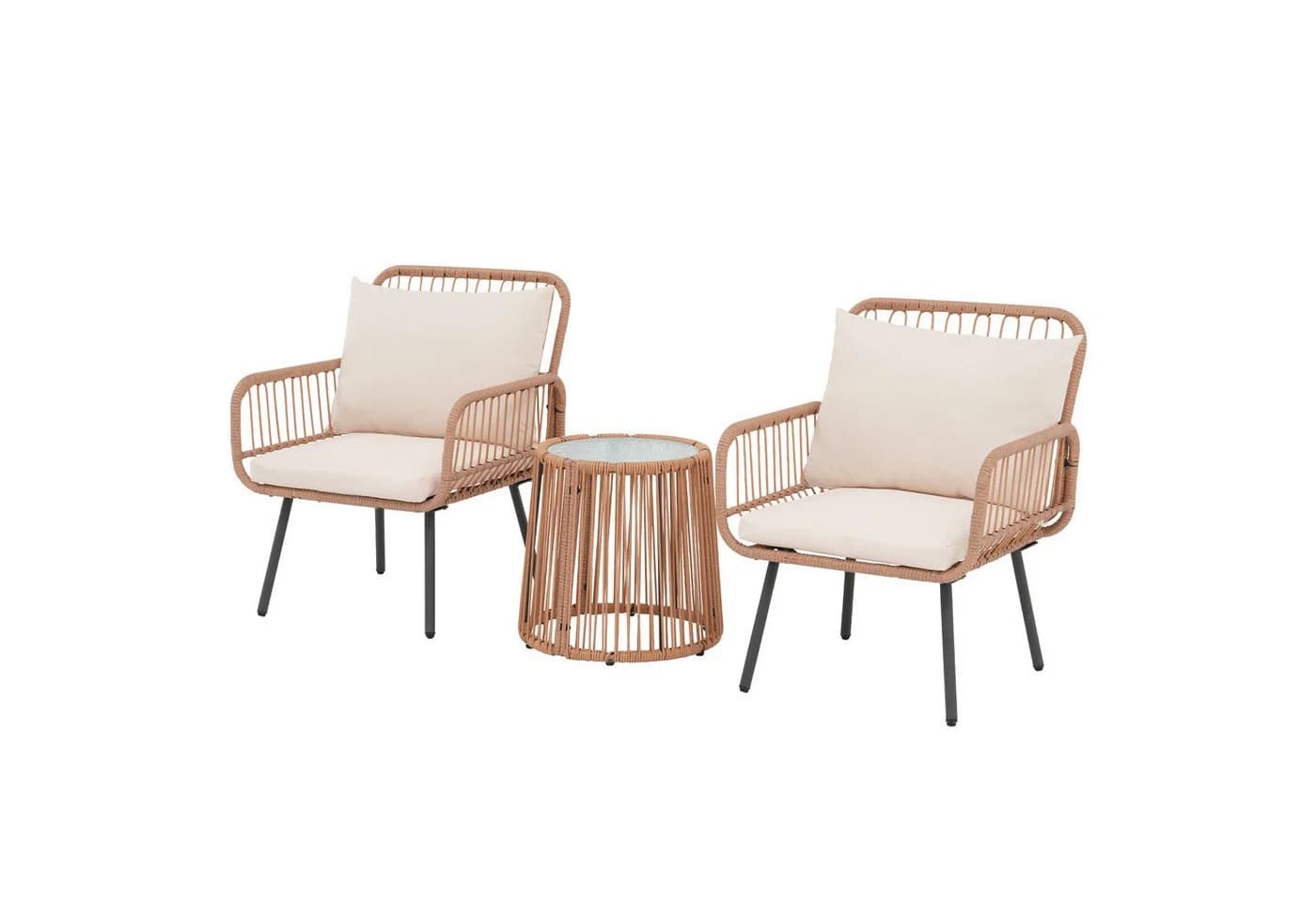 JOIVI Balkonset Bistro Rattan Beige