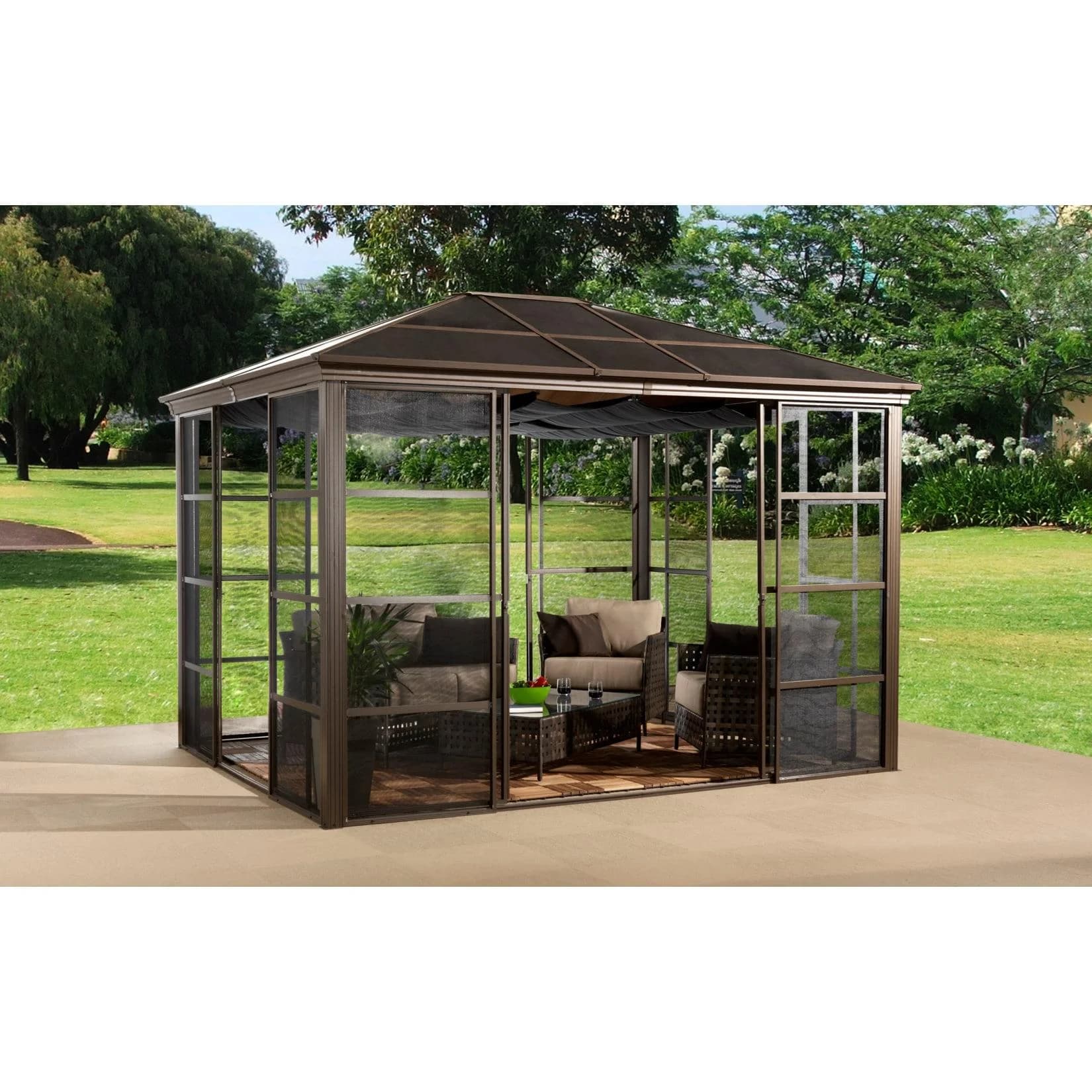 SOJAG Castel 10x12 Pavillon Braun Aluminium