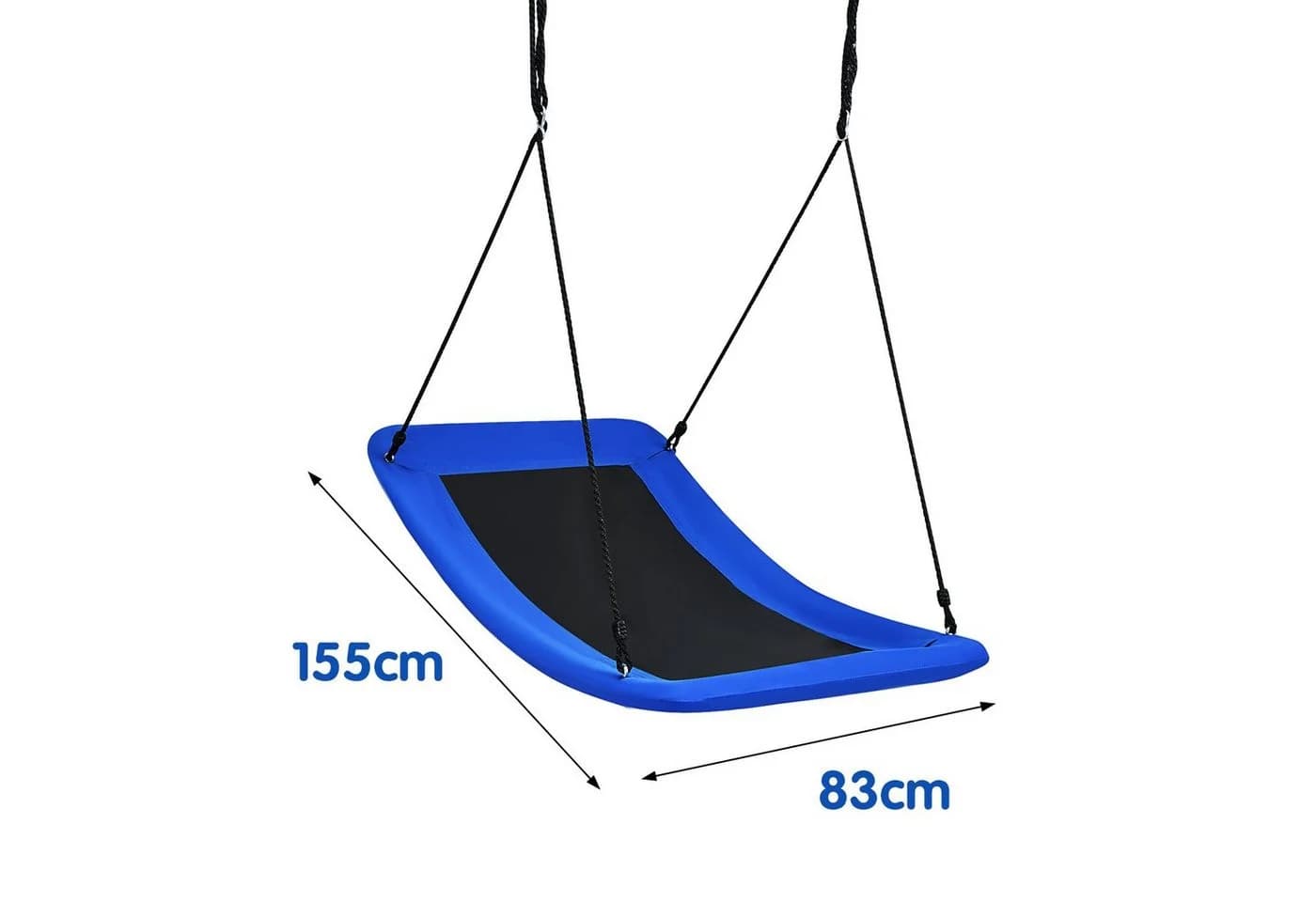 COSTWAY Nestschaukel Hängeschaukel Blau mit verstellbaren Seilen