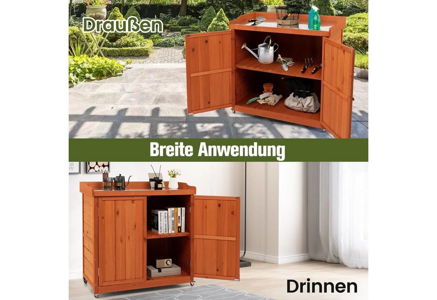 COSTWAY Geräteschrank mit Rollen