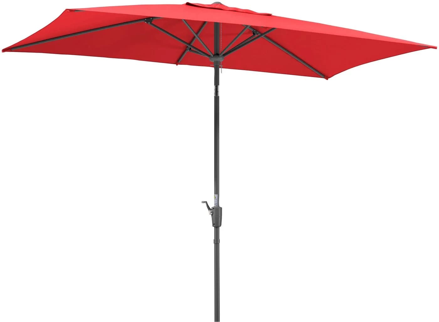Standschirm in Rot, Polyester und Stahl, Rechteckig