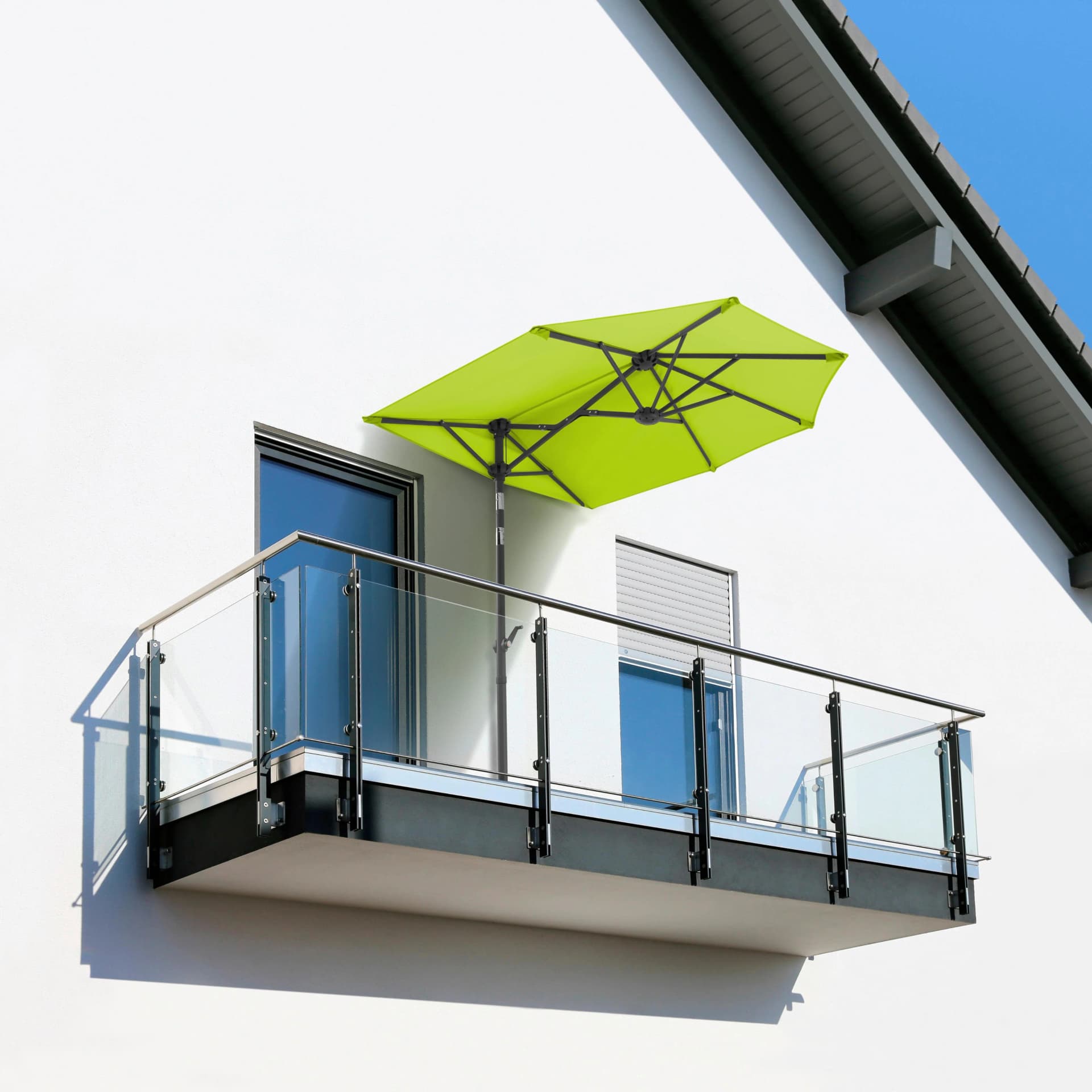 Balkonschirm SCHNEIDER SCHIRME Salerno mezza Hellgrün Polyester