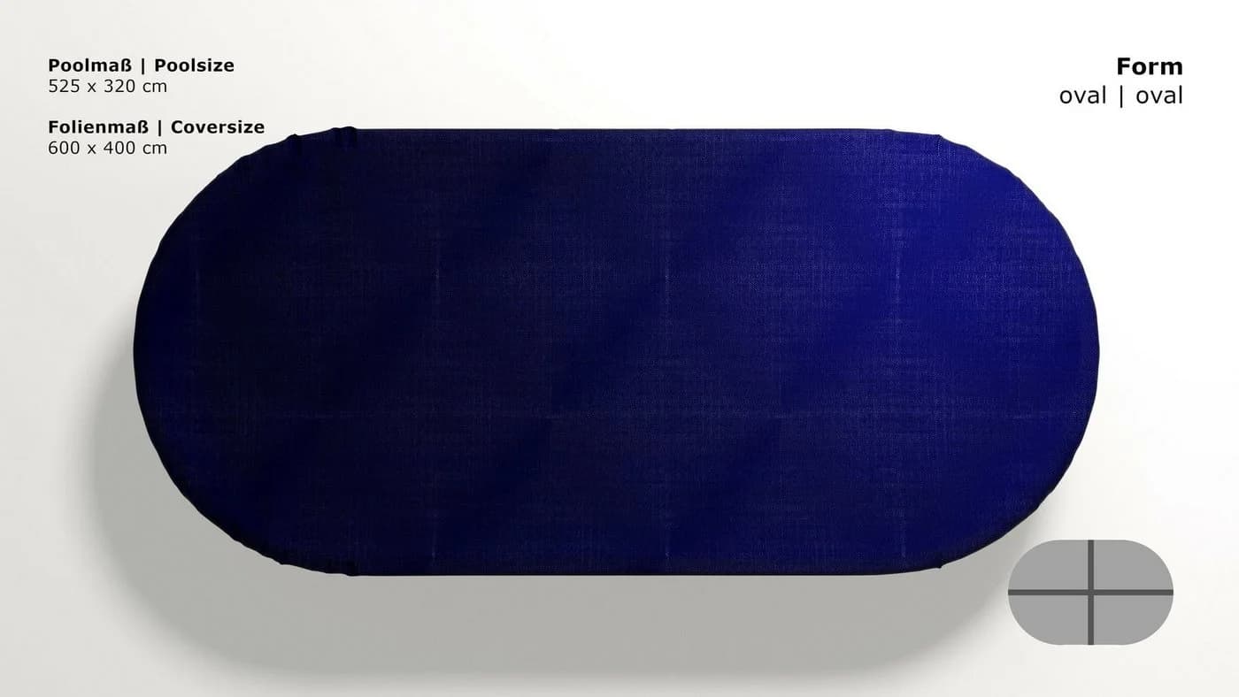 Grasekamp Pool-Abdeckplane Oval Blau/Schwarz UV-Schutz