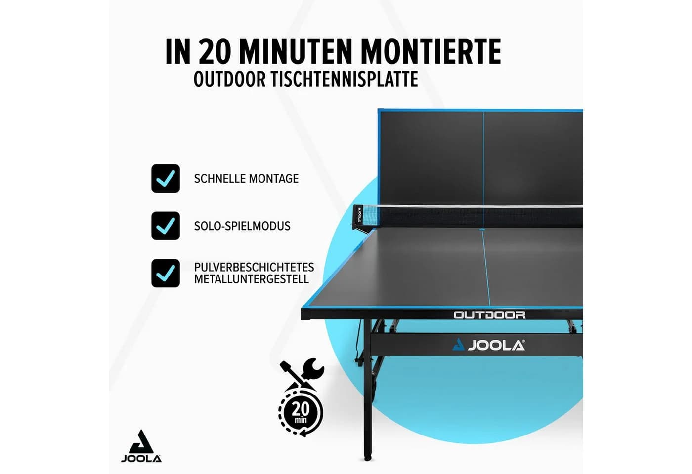 JOOLA Outdoor J200A Tischtennisplatte Schwarz Wetterfest