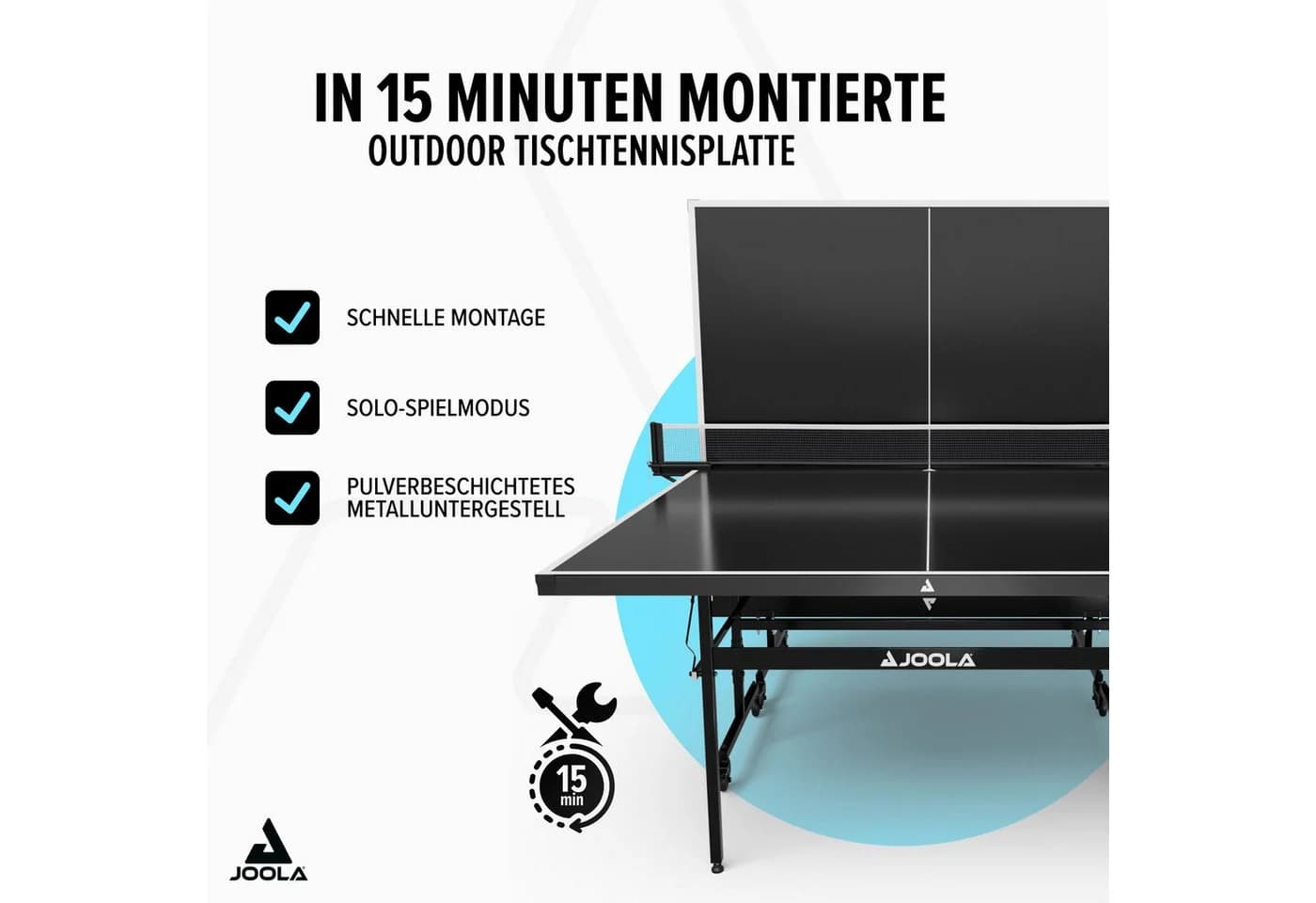 JOOLA Outdoor Nova 100A Tischtennisplatte Schwarz-Rot Wetterfest