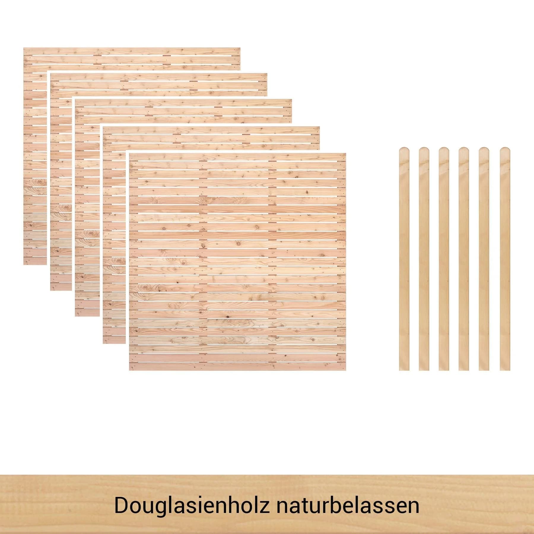 BM MASSIVHOLZ Zaun Set 5 beige Holzwerkstoff
