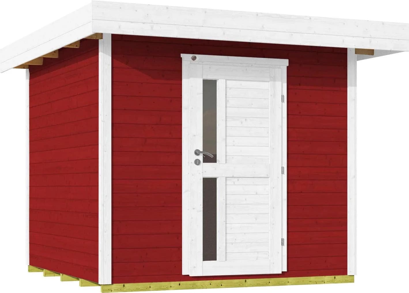 WEKA Designhaus 172 Gartenhaus Rot-Weiß Holzwerkstoff