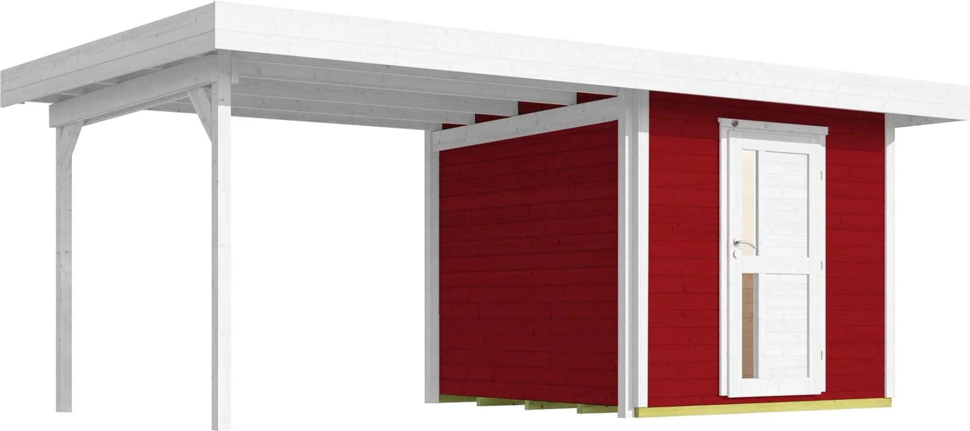 WEKA Designhaus 172 B Gartenhaus Rot-Weiß Holzwerkstoff Blockbohlensystem
