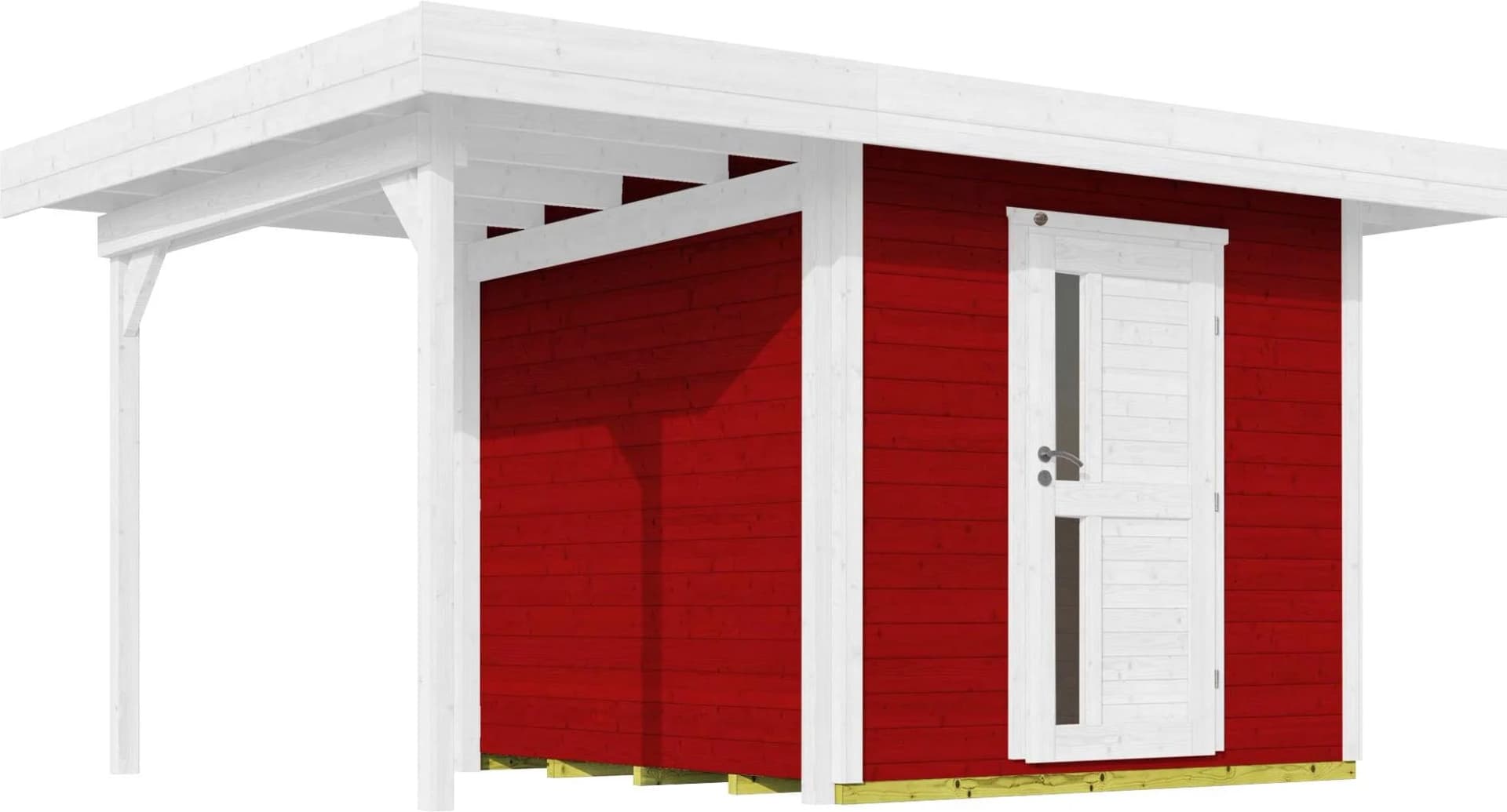 WEKA Designhaus 172 A Gartenhaus Rot-Weiß Holzwerkstoff
